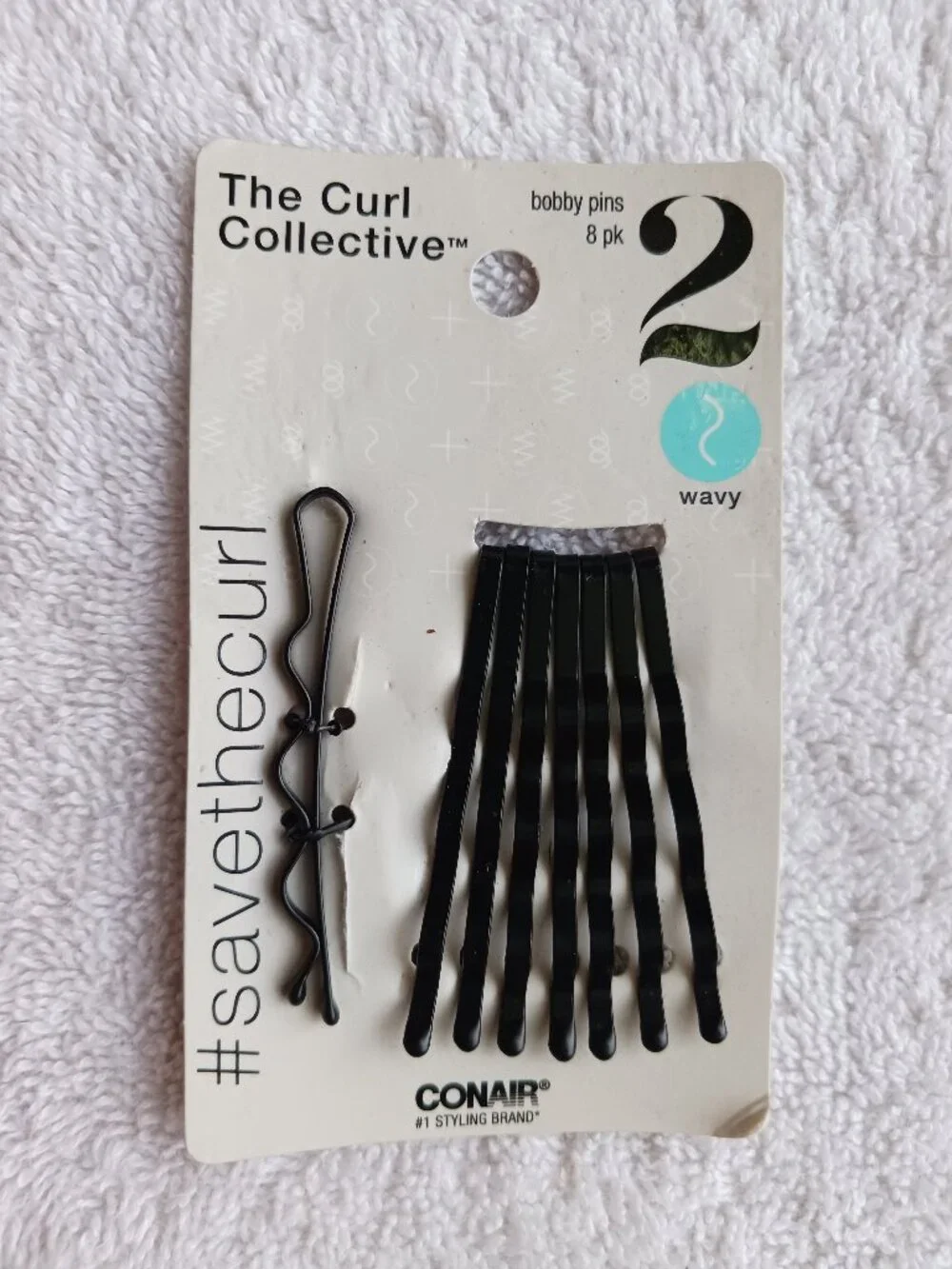 8 Conair Curl Collective Wavy Bobby Pins Strong Hold Secure Thick Hair Meta